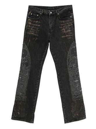 Who Decides War by Ev Bravado Mechanic straight jeans - Black