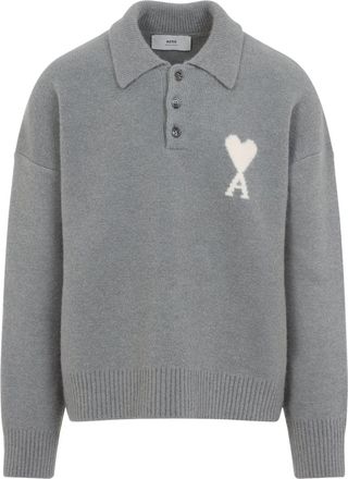 Ami Grey Adc Alpaca Polo-Uomo