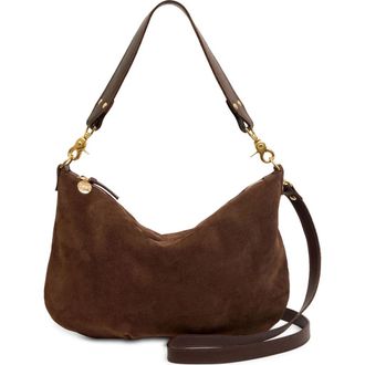 Clare Vivier Moyen Suede Messenger Bag in Chocolate at Nordstrom