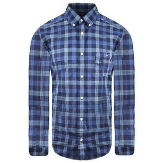 Eden Park Paris Regular Mens Navy Oxford Shirt Cotton - Size Medium