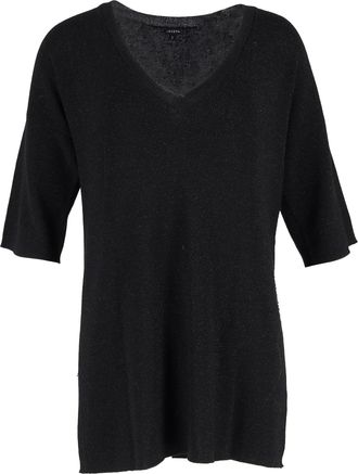 Joseph Knit V-neck Jumper in Black Lurex