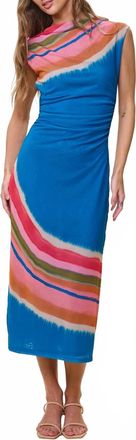 Cleobella Carrie Mesh Midi Dress In Watercolor Stripe