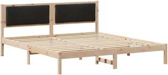 vidaXL Estructura De Cama Negro 200 X 200 Cm Madera De Pino Macizo Vidaxl
