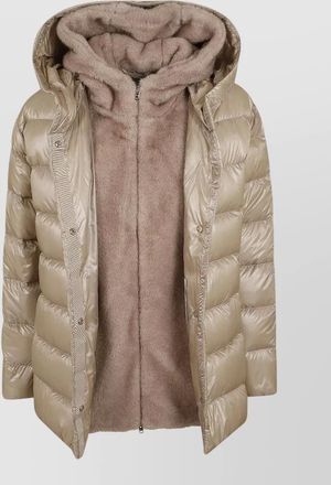 Herno down hooded quilted parka coat