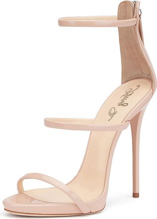 Generic Fashion Open Toe High Heels Sandals, Zipper Strappy Stilettos Dressy Sandals Leather Round Head Nude Color Classic Party Pumps Daily Shoes,Brown,9 UK