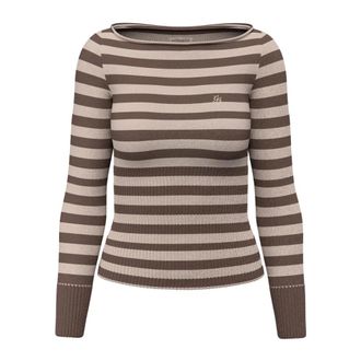 Guess Wolmix Trui - Dames - Ronde hals truien - Bruin - S - Wol - Truien & Vesten