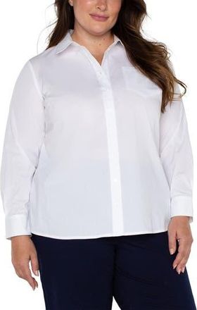 Liverpool L.A. Classic Fit Stretch Poplin Button-Up Shirt in White at Nordstrom Rack, Size 1X