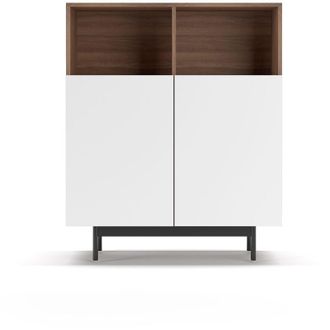 HERDASA Mueble Aparador En Melamina, Colecci&oacute;n Printed (602-2), Con 2 Puertas, En Nogal-blanco
