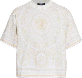Versace T-shirt Barocco con stampa - Bianco