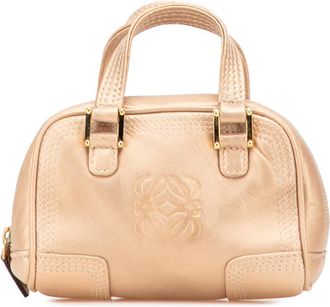 Loewe Pre-owned LOEWE Micro Metallic Leather Amazona Satchel 290809