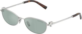 Tiffany & Co. Ovale Zonnebrillen - unisex - Zonnebrillen - Grijs - 56 MM - Accessoires