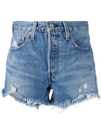 Levi's Shorts denim con effetto vissuto - Blu