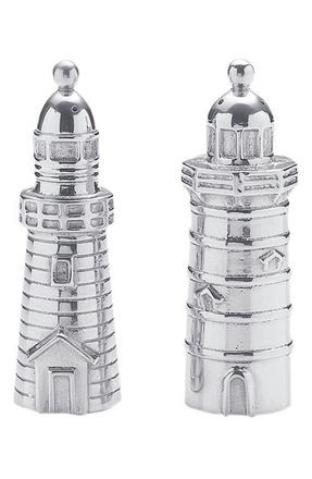 Mariposa Lighthouse Salt & Pepper Shakers Set in Silver at Nordstrom