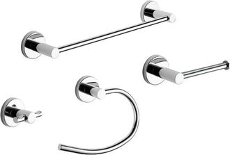 Gedy Gedy - Fe991300002 Set 4 Piezas (toallero 35cm, Portarrollo, Percha, Argolla) Cromo - Ref: Fe991300002