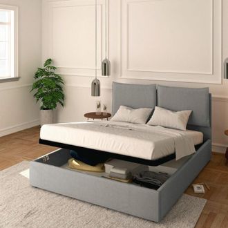 Baldiflex Baldiflex - Letto Contenitore Matrimoniale 160x200 Licia in Tessuto con Rete a Doghe colore Grigio Grey