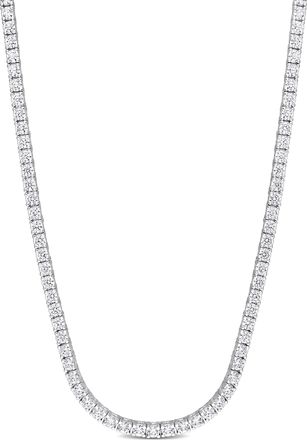 Mimi & Max 13 4/5ct TGW White Cubic Zirconia Tennis Necklace w/ Sterling Silver Clasp - 15+3 in