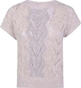 D.exterior D. EXTERIOR Braids Linen Crystals Boat Neck Sweater