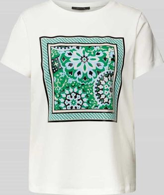 Comma T-Shirt mit Motiv- und Statement-Print in Gruen, Gr&ouml;&szlig;e 34