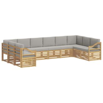 vidaXL Conjunto De Sof&aacute;s De Exterior 10 Uds. Blanco Y Gris Claro Vidaxl