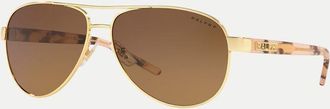 Ralph Lauren Pilot - Occhiali da sole polarizzati color oro con lenti gialle