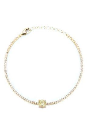 Sphera Milano 14K Gold Plated Cubic Zirconia Tennis Bracelet in Gold/yellow at Nordstrom Rack