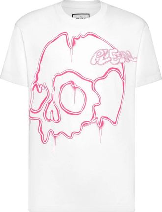 Philipp Plein T-shirt Ronde Hals Skull - Heren - T-shirts - Wit - 2XL - Katoen - Tops
