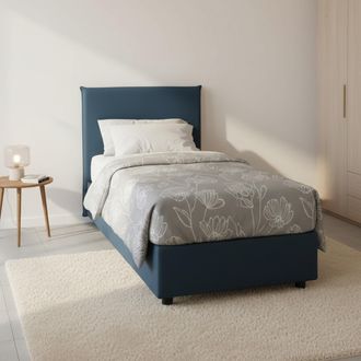 Talamo Italia Talamo Italia - Cama Individual Cassiopea, Cama Contenedor Con Revestimiento De Tela, 100% Made In Italy, Apertura Frontal, Adecuado Para Colch&oacute;n Cm 8