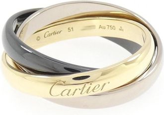 Cartier White Gold Yellow Gold Yellow Gold (18K) White Gold (18K) Ceramic Band Ring (Pre-Owned)