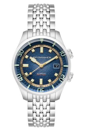 Spinnaker Bradner Automatic Bracelet Watch, 42mm in Blue at Nordstrom