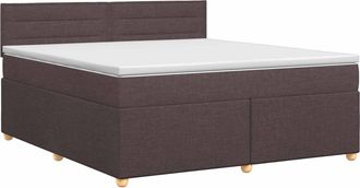 vidaXL Letto Box Spring Con Materasso Marrone Scuro 160 X 200 Cm Vidaxl