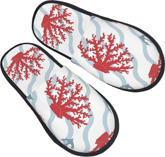 Generic Reed Corals Men Women House Shoes Non-Slip Shoes Slip On Sliders For Indoor Outdoor Winter M