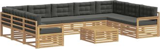 vidaXL Conjunto De Sof&aacute;s De Exterior 10 Uds. Blanco Y Antracita Vidaxl