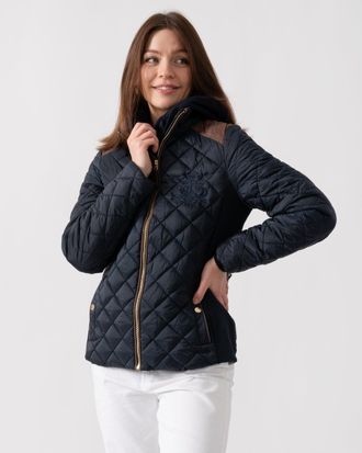 Joules Braemar Luxe Womens Quilted Jacket - Navy - Size 16 UK