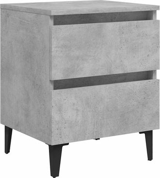 vidaXL Comodino Grigio Cemento 40x35x50 Cm In Legno Multistrato - Vidaxl