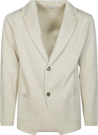 Manuel Ritz Giacca Monopetto Maglia - Heren - Blazers - Wit - M - Jassen