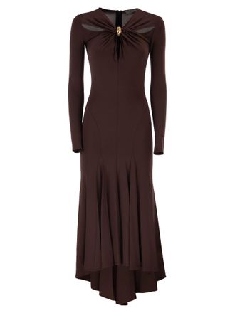 Elisabetta Franchi Cr&ecirc;pe-Jersey-Kleid mit Schmuckdetail
