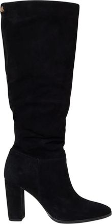 Ralph Lauren Artizan Tall Boot - Dames - Laarzen met Hak - Zwart - 40 EU - Leer - Schoenen