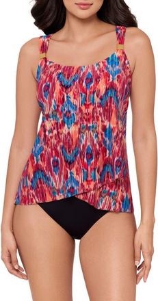 Miraclesuit Dorado Dazzle Underwire Tankini Top in Red Multi at Nordstrom, Size 18