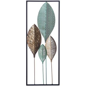 Beliani Beliani - Decoraci&oacute;n De Pared Hoja De Metal Multicolor Arte Estilo Moderno Platinum