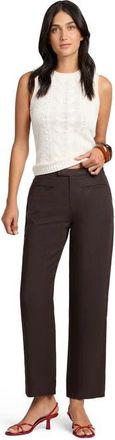 Onia Air Linen Mid-Rise Pant in Espresso at Nordstrom, Size 4