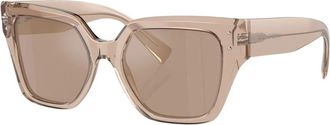 Dolce & Gabbana Bruine Transparante Zonnebril Dg 4471 34325A - Dames - Zonnebrillen - Bruin - 52 MM - Accessoires