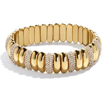 BaubleBar Keira Ribbed Bracelet in Gold/Gems at Nordstrom