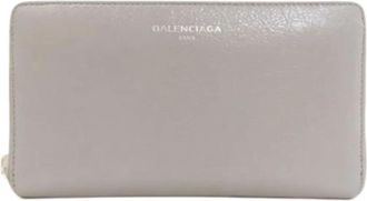 Balenciaga Pre-owned Long wallet (bi-fold) - Dames - Vintage Accessoires - Grijs - ONE Size - Leer - Vintage