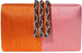 Simitri Braided Fringe Clutch in Mango at Nordstrom