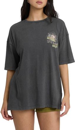 Billabong Sun Chasing Oversize Cotton Graphic T-Shirt in Off Black at Nordstrom, Size X-Small