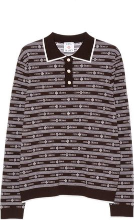 Casablanca Logo-jacquard Long-sleeve Polo Shirt
