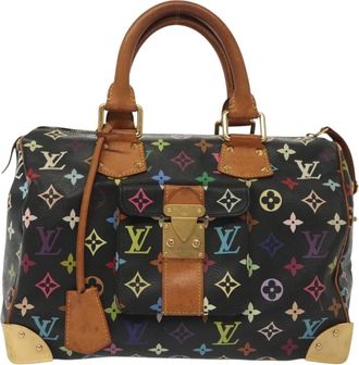 Louis Vuitton Speedy Handbag Monogram Multicolor Black Canvas Bag (Pre-Owned)