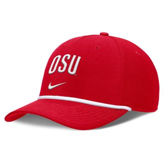 Nike Ohio State Primetime Rise Campus Nike Mens College Adjustable Hat in Red | NC9665NOH-SJM