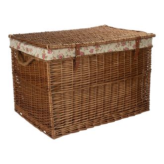 Red Hamper Wicker Large Light Steamed Storage Hamper
