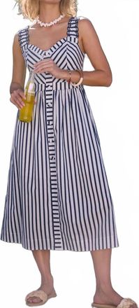 Skies Are Blue Clothing United We Stand Stripe Midi Dress In Navy